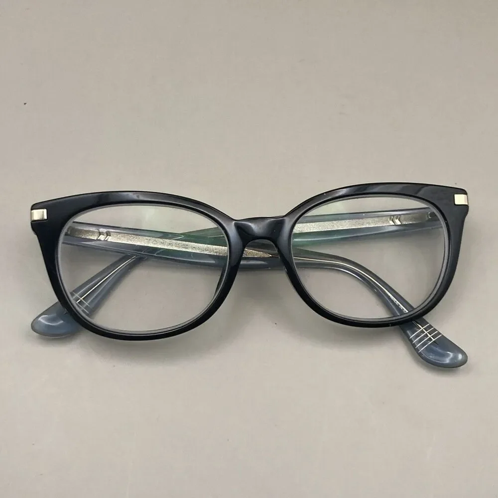 Tommy Hilfiger Eyeglasses, Frames Only, TH 1519 OY4, 50-18-140, Black/Clear Blue